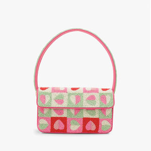 Bolso de noche con cuentas de diseño, hecho a mano con lentejuelas y bordado de cuentas en forma de lágrima - Product Image 1