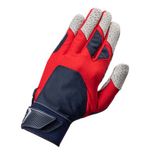 <b>Red</b> Batting Glove With Padded Knit <b>Fabric</b> Hook And Loop Closure For Training Unisex Adult Right Hand - Product Image 2