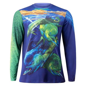 Chemise de pêche pour garçons à manches longues personnalisée avec tissu DryFit léger et protection UV UPF 50 - Product Image 1