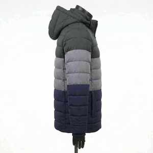 Women's <b>Quilted</b> Jacket Color Block Hooded Full Sleeve Zipper Closure Winter Warm Polyester <b>Wadding</b> Regular Length - Product Image 2