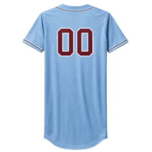Camiseta de Béisbol Azul Claro Personalizada con Diseño de Botones, Nombre del Equipo y Número del Jugador Personalizados para Ropa Deportiva y Uniforme Masculino - Product Image 3