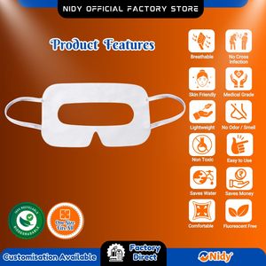 Masque facial jetable NIDY pour casque VR, hygiénique, en tissu non tissé SMS, imperméable, masque pour les yeux, casque VR respirant, absorbant la transpiration - Product Image 4