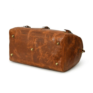 Leather Weekender Duffel Bag Zipper Closure Travel Bag Durable Brown Leather Made Handle Shoulder Strap Traveling Bags - Product Image 2