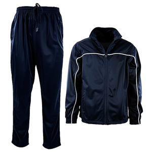 Conjunto deportivo de poliéster y algodón ligero azul para hombre, con cremallera, de alta calidad, para fitness. - Product Image 5
