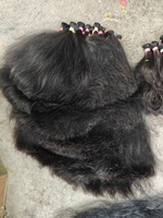 Extensions de cheveux humains vierges indiens Remy, 100g en vrac, lisses, double trame, noir naturel, 100% non traités, prêts à la permanente