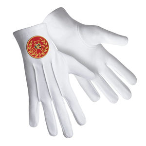 Guantes y Manoplas de Algodón 100% de Alta Calidad, Bordados, Regalia Masónica, Venta al Por Mayor, Regalia Masónica Barata - Product Image 2