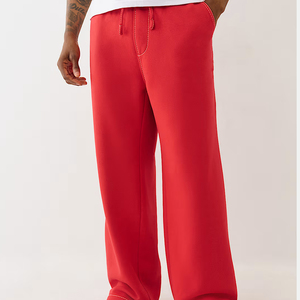 Pantalones Jogger de Algodón de Color Liso, Ligeros y Transpirables, de Talla Grande, de Pierna Recta, Holgados, con Puños y Tiro Medio, Ideales para Primavera-Verano - Product Image 1