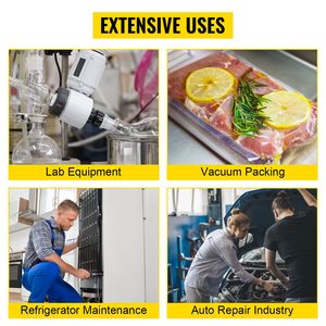 Pompa per vuoto monostadio da 1/4 HP 3CFM per sistemi HVAC, kit di parti per climatizzazione, manometro AC con rubinetto per bombole R134, compatibile con R12, R22, R410a A/C - Product Image 2