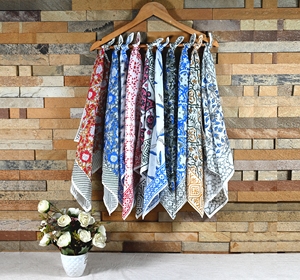 Bandana en coton fait main, imprimé au bloc, foulard à motif indien, écharpe de cou, fournisseur en gros, qualité export - Product Image 1