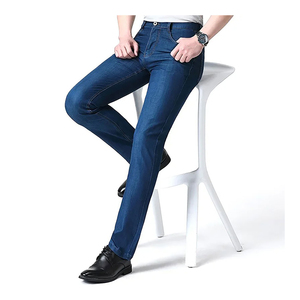 Jeans de Mezclilla Casuales de Cintura Alta para Hombre, Diseño Recto, Transpirables, Personalizables, para Venta al por Menor y al por Mayor - Product Image 4