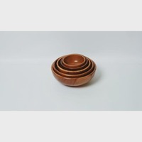 Natuurlijk gepolijste klassieke houten schaal voor salade, fruit, rijst & soep - milieuvriendelijk voor thuisgebruik en feesten
