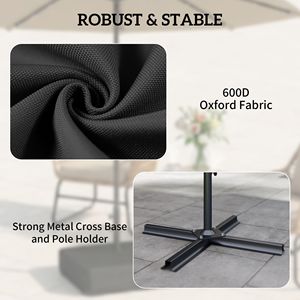 Base per Ombrellone da Giardino Rinforzata, Supporto Riempibile con Sabbia da 80 kg per Ombrelloni a Braccio con Pali da 4,8 cm, Colore Nero, Basi per Ombrelloni da Patio - Product Image 6