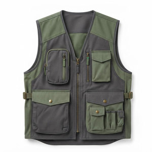 Men Hunting <b>Vest</b> With Zipper Front Multiple Cargo Pockets Breathable Fabric Comfortable Fit And Outdoor <b>Utility</b> Style - Product Image 1