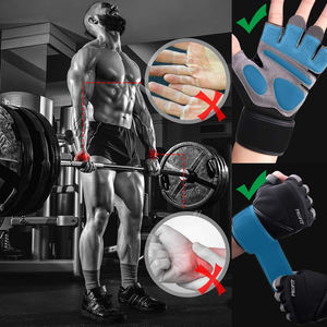 Guantes de Gimnasio de Cuero Sintético Resistentes para Hombres y Mujeres, Guantes de Entrenamiento de Levantamiento de Pesas, Diseño Antideslizante con Estabilización de Muñeca - Product Image 4