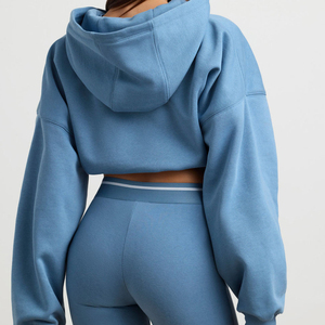2026 Fashion <b>White</b> Lace Up Cropped <b>Sweatshirt</b> Women Drawstring Hooded Pullover Top Corset Style Streetwear Small MOQ OEM Custom - Product Image 2