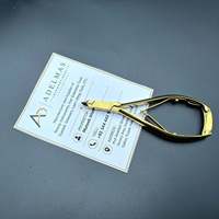 Coupe-cuticules professionnel en acier inoxydable plaqué or avec embout de 6 mm, outil de soin des ongles de précision, service OEM