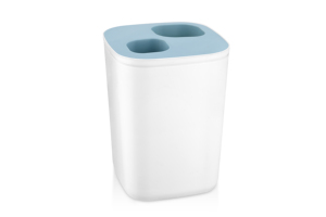 Plastic Recycling <b>Bin</b> With Dual Compartment <b>Lid</b> Indoor Kitchen Waste Storage Bucket Minimalist Rectangular Design - Product Image 5
