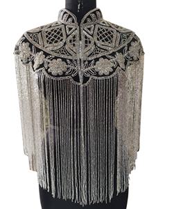 Accesorios de abalorios de cristal de lujo hechos a mano para mujer blusas personalizables capas noche bordado borla otoño primavera adultos - Product Image 1