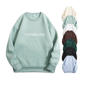 Sudadera con capucha extragrande personalizada al por mayor con logo para mujer, sudadera de forro polar bordada con cuello redondo para mujer - Product Image 1