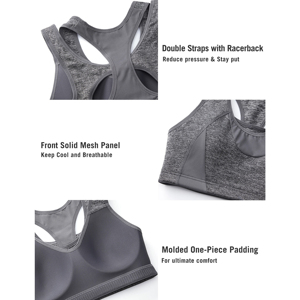 บริการพิมพ์โลโก้คุณภาพสูงแบบมืออาชีพ สปอร์ตบราไร้ตะเข็บสำหรับผู้หญิง รองรับแรงกระแทกสูง ระบายอากาศได้ดี ดีไซน์เรียบง่าย ราคาประหยัด - Product Image 5