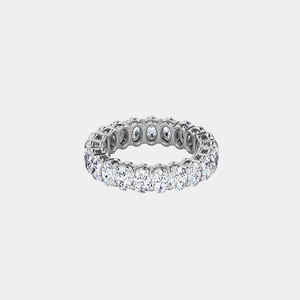 OBERON JEWELS Bague d'éternité en or jaune avec diamants ovales de 3,15 carats, cultivés en laboratoire, sertis à griffes, alliance circulaire complète pour femme E - Product Image 5