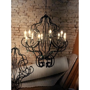 Lustre en fer personnalisable en gros avec lumières de bougies pour la décoration de la maison - Product Image 3