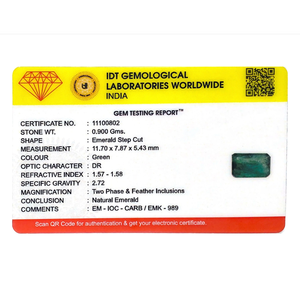 Natural Zambian Emerald 4.5 Carat Loose Gemstone 8x10mm Emerald Cut for Fine Jewelry - Product Image 4
