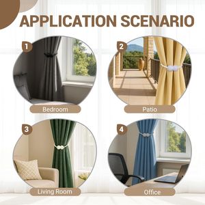 2pcs Black Magnetic Curtain Tiebacks Buckles Holdbacks <b>Hooks</b> Clip for Home Outdoor Bedroom Office <b>Pole</b> Tracks Accessories - Product Image 6