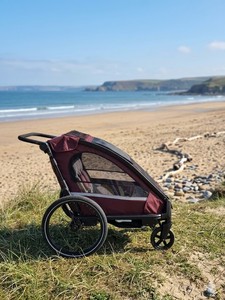 Remorque/Poussette/Vélo de jogging 3 en 1 pour enfants en alliage d'aluminium avec capacité de 35 kg, pneus de 20 pouces, suspension indépendante - Product Image 6