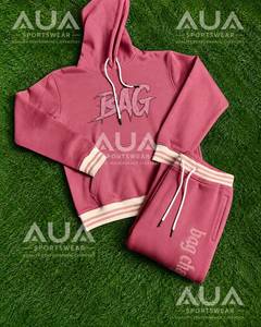 Ensemble de survêtement Bag Chasing SZN noir et rose brodé, sweat à capuche et pantalon, streetwear pour femme, tenue décontractée longue pour l'automne - Product Image 6
