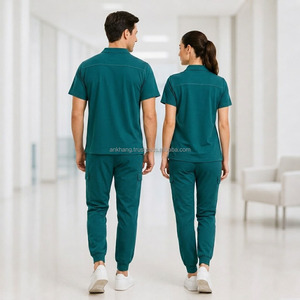 Conjunto de Uniformes Médicos Unisex Color Verde Azulado, de Algodón y Poliéster, para Personal Médico, de Vietnam - Product Image 2