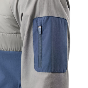 Ensemble de survêtement décontracté pour homme, bleu gris, avec blocs de couleur, veste zippée et pantalon, vêtements de sport pour activités de plein air - Product Image 6
