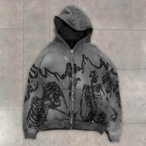 Full Front <b>Zip</b> <b>Hooded</b> Sweatshirt Printed Pattern Design Long Sleeve Casual Comfortable Outerwear Jacket - Product Image 2