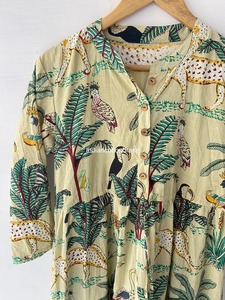 Robe de luxe moderne pour femme en coton indien, imprimé floral, pour soirée, coupe skater - Product Image 5