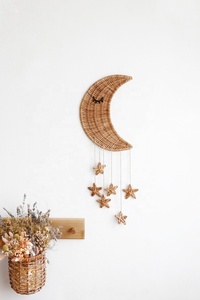 Décoration murale en rotin naturel en forme de lune et d'étoile, style bohème, pour chambre d'enfant, vente en gros en provenance du Vietnam - Product Image 4