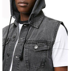 เสื้อแจ็คเก็ตยีนส์คุณภาพสูงแบบไม่มีแขน สไตล์วินเทจ สำหรับผู้ชาย รับทำโลโก้ตามสั่ง (OEM) - Product Image 3