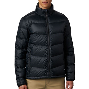 Veste matelassée pour homme, vert olive, col montant, fermeture éclair, coupe-vent, hiver, décontractée, rembourrage en polyester, coupe régulière - Product Image 4
