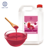 Sirop concentré liquide de fruit du dragon ONE TOP (5kg) pour Bubble Tea, emballage bouteille Taïwan, Magenta, Durée de conservation 2 ans