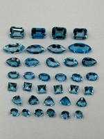 Lote de 10 topacios azules cielo de diferentes formas y tallas, piedras sueltas de 3-12 mm, topacio natural, piedra de topacio azul para la fabricación de joyas y manualidades.