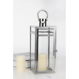 Lanterne à bougie en acier inoxydable et en verre de style royal, finition dorée, pour la maison et la décoration de table de mariage - Product Image 4
