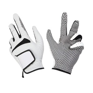 Gants de golf en cuir Cabretta blancs respirants, antidérapants, pour droitier, unisexe, à enfiler - Product Image 1