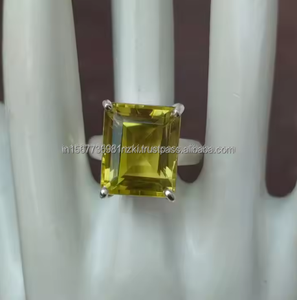 Handcrafted 925 Sterling Silver Boho Statement Ring <b>Hoe</b> Selling Gemstone Glass Stone Wedding Ring Bohemian Gift for Her - Product Image 1