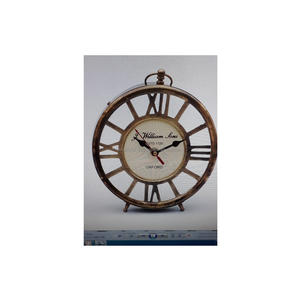 Horloge de table en métal artisanale unique pour chambre bureau d'étude pièce maîtresse élégante décor au design rustique - Product Image 6