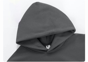 Sudadera con Capucha para Hombre, 500GSM, Algodón, Oversize, Lisa, Felpa, Casual, Color Sólido, Logotipo Personalizado, Estampado Frontal, Ropa de Otoño - Product Image 3