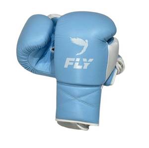 Gants de boxe Fly Superlace X Baby Blue à lacets pour entraînement et sparring professionnel 8oz-16oz - Product Image 4