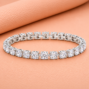 Bracelet tennis de luxe en diamants taille ronde en or jaune, or blanc et or rose – Bijou élégant pour mariée, cadeau idéal - Product Image 3