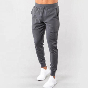 <b>Men's</b> Gray Polyester High Elastic Waist Drawstring Casual Joggers Ripped with Pockets Breathable Autumn Wear - Product Image 2