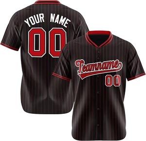 Men's <b>White</b> Striped Baseball Jersey Short Sleeve Sublimated Print Moisture Wicking Regular Fit All Seasons Team Apparel - Product Image 4