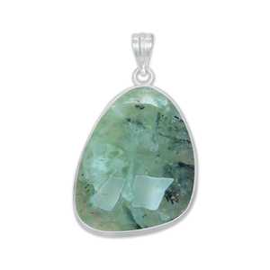 Pendentif en pierre précieuse naturelle Prehnite, bijoux en laiton faits à la main, forme multiple, crochet plaqué or, collier élégant en pierre verte pour femmes - Product Image 4
