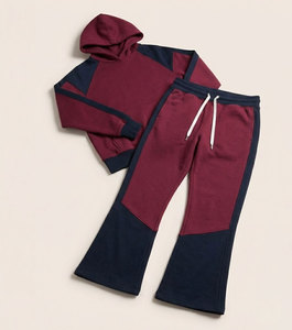 Conjuntos Deportivos de Forro Polar de Invierno Personalizados de Alta Calidad OEM, Conjuntos de 2 Piezas con Bloques de Color en Contraste, Fabricante - Product Image 1